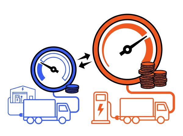 Coût recharge camion dépôt et public