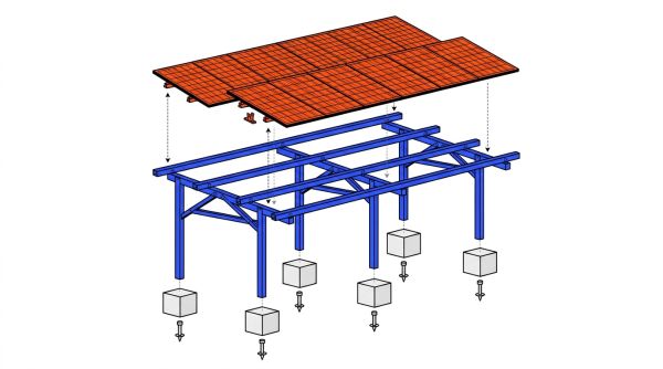 Postes de coût carport solaire