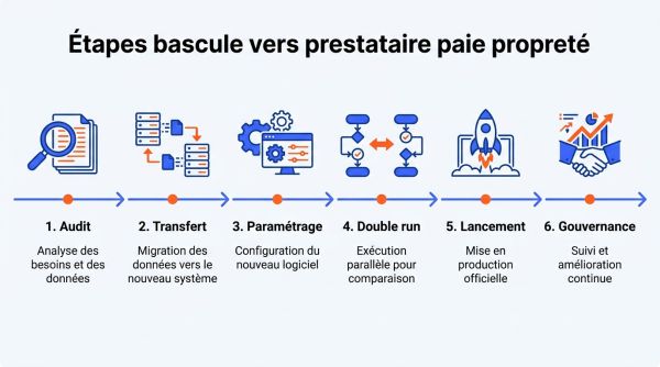 Étapes bascule vers prestataire paie propreté