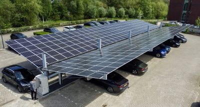 abri de voiture solaire pour parking entreprise