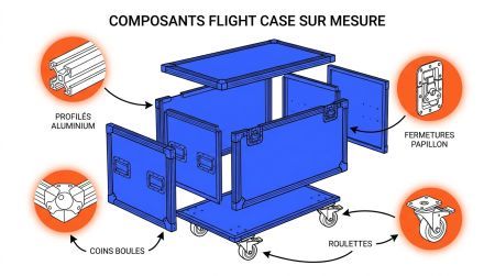 composants d'un flight case
