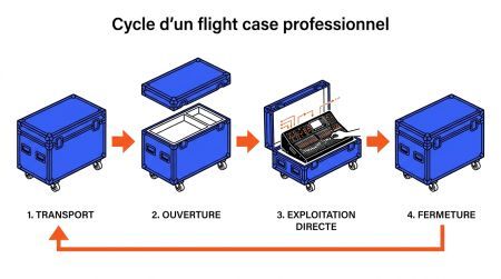 cycle d'un flight case professionnel