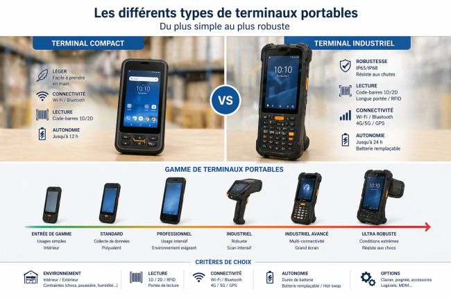 Les types de terminaux portables comparés