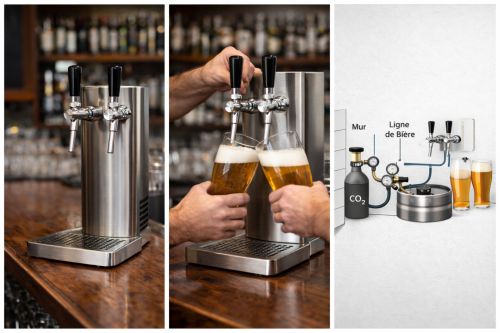 Distributeur de bière à double robinet