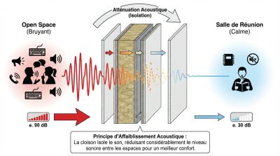 cloison de bureau acoustique