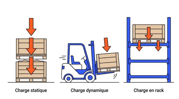 Infographie des charges statique dynamique et en rack