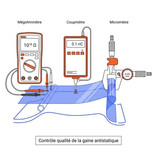 Contrôle qualité de la gaine antistatique