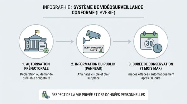 Infographie vidéosurveillance laverie.