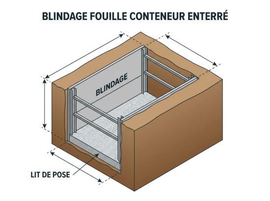Blindage fouille conteneur enterré