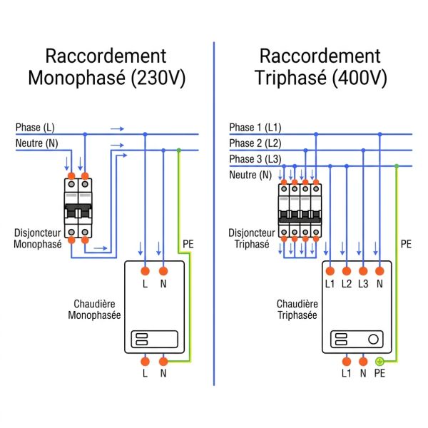 Raccordement électrique chaudière