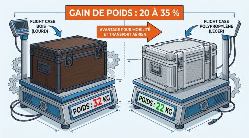 Flight case polypropylène léger