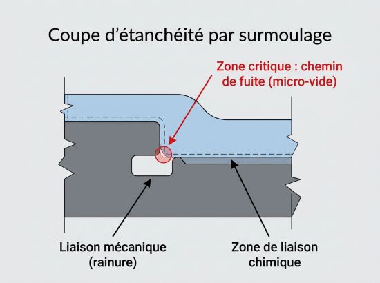 Coupe d'étanchéité par surmoulage