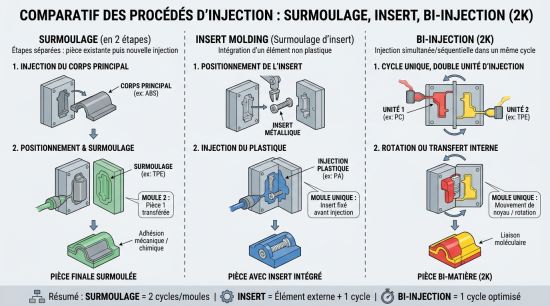 Procédés surmoulage de boîtier