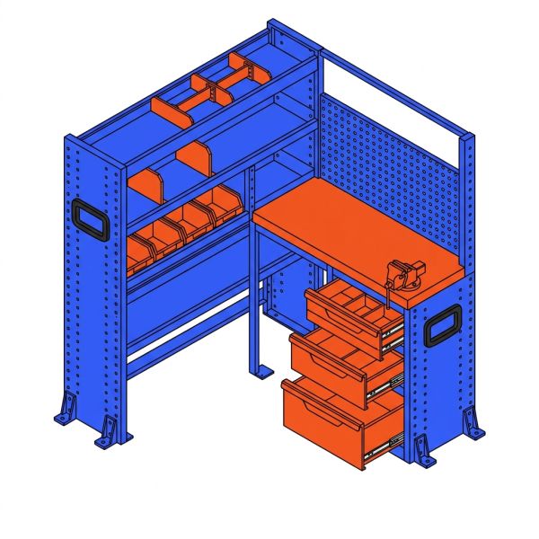 Module atelier amovible pour véhicule utilitaire