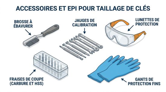 Accessoires et EPI pour taillage de clés