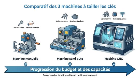 Comparatif des 3 machines à tailler les clés