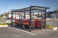 abri pour chariot avec toit plat