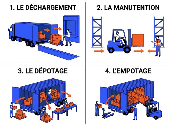 Schéma déchargement et dépotage