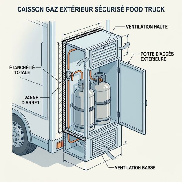 Caisson gaz extérieur sécurisé food truck