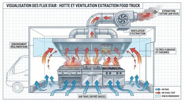 Hotte et ventilation extraction food truck