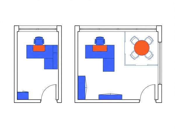 Plan comparatif bureau direction 10m2