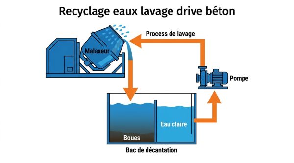 Recyclage eaux lavage drive béton