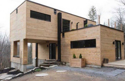 Maison container panneaux bois revêtement Maison container panneaux bois revêtement