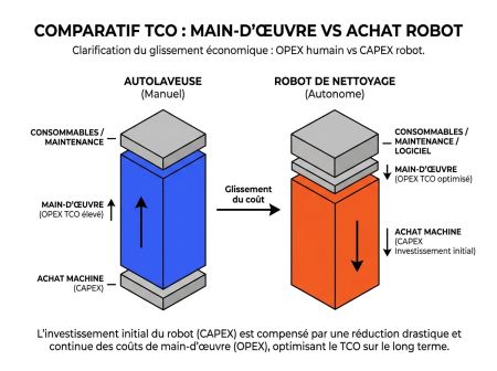 Comparatif TCO coût main-d'œuvre et achat robot