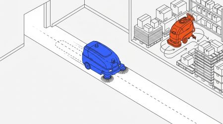 Modèle hybride robot laveur et autolaveuse