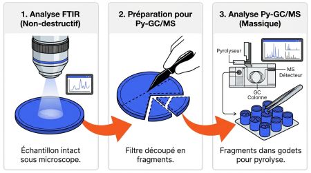 Workflow séquentiel FTIR puis Py-GC/MS