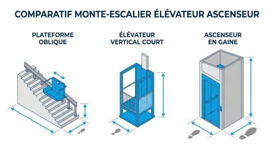Comparatif monte-escalier élévateur ascenseur
