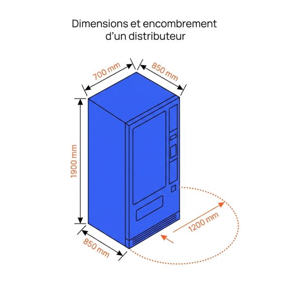 Dimensions et encombrement d'un distributeur