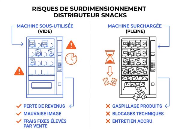 Risques de surdimensionnement distributeur snacks