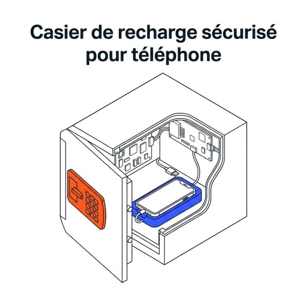Casier de recharge sécurisé pour téléphone