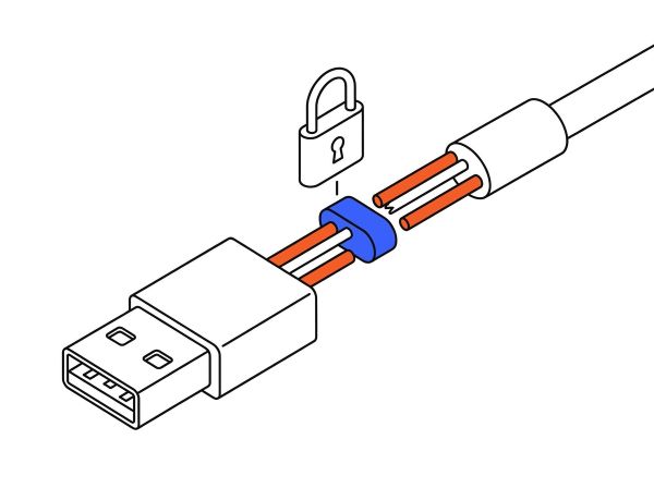 Protection juice jacking avec bloqueur USB