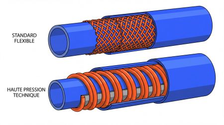 Coupe d'un flexible hydraulique
