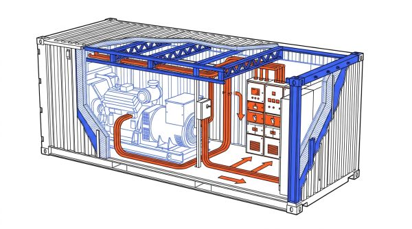 Coupe container industriel énergie