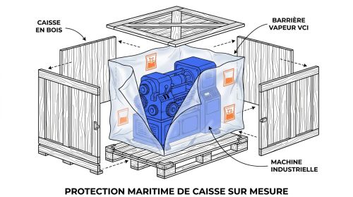 Protection maritime de caisse sur mesure