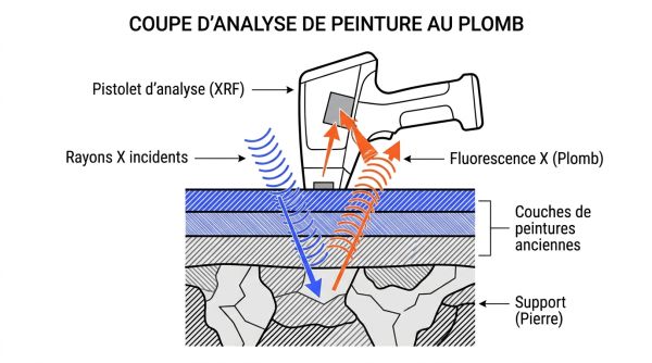 Coupe d'analyse de peinture au plomb