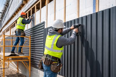 Installation d’un bardage métallique sur façade de