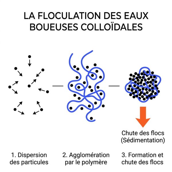 Floculation des eaux boueuses colloïdales