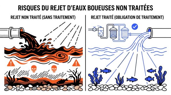 Risques du rejet d'eaux boueuses non traitées