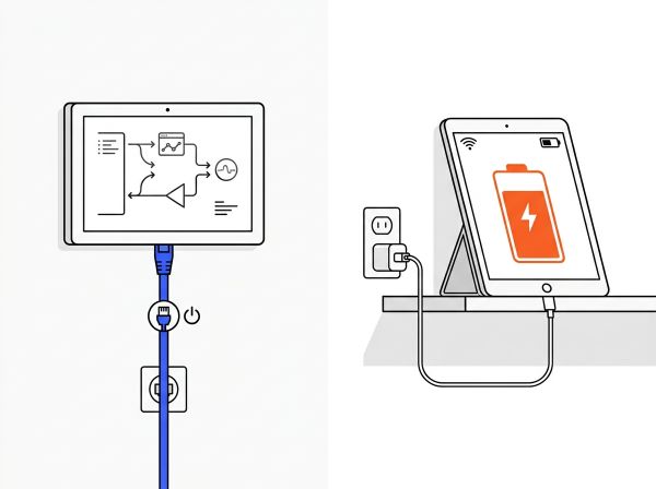Alimentation PoE vs batterie de tablette