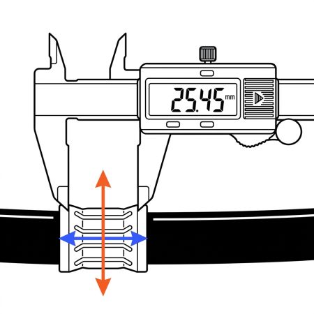 Mesure diamètre sertissage pied à coulisse