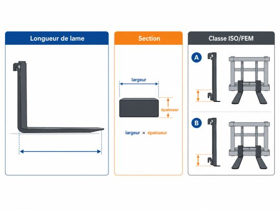 Dimensions fourche élévateur
