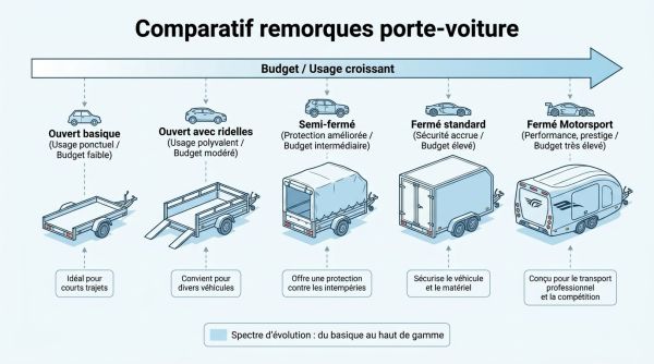 Comparatif remorques porte-voiture