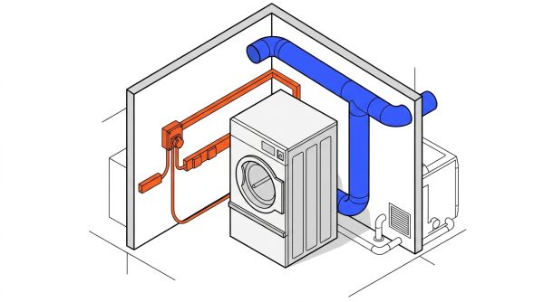 Schéma des coûts d'installation d'un sèche-linge professionnel