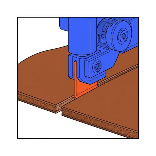 Détail lame oscillante CNC découpe cuir