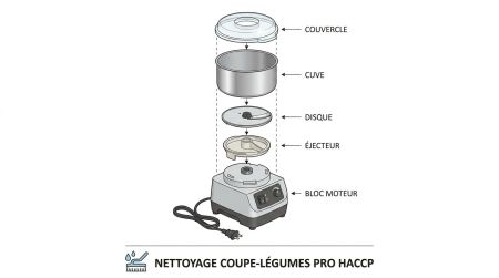 Nettoyage coupe-légumes pro HACCP