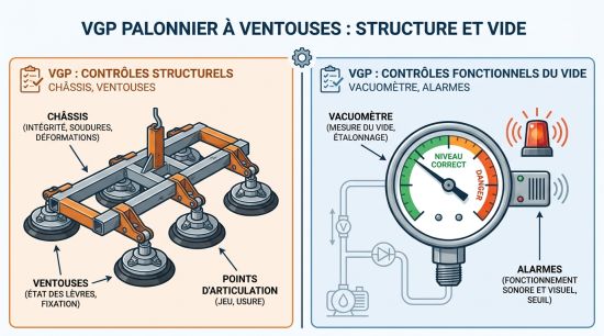VGP palonnier à ventouses : structure et vide